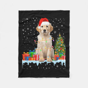 Funny Santa Labrador Hund Weihnachtsleuchten Xmas Fleecedecke