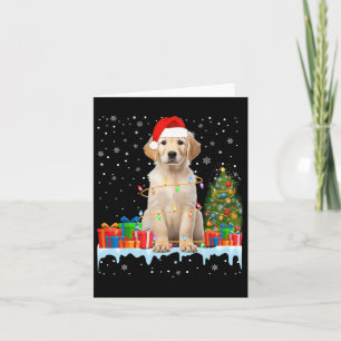 Funny Santa Labrador Hund Weihnachtsleuchten Xmas Karte