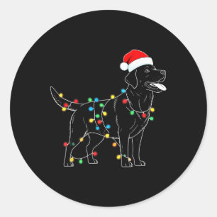 Funny Santa Labrador Retriever Christmas Lights Do Runder Aufkleber