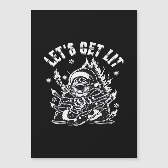 Funny Santa Let's Get Lit Classic Magnetkarte (Vorderseite)