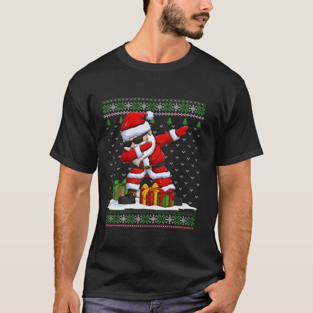 Funny Santa Liebhaber Niedlich Santa Dabbing Ugly  T-Shirt (Vorderseite)