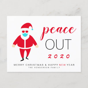 Funny Santa Mask Peace Out 2020 Weihnachten Neues 