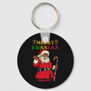 Funny Santa Merry Kwanzaa Afroamerikanischer Feier Schlüsselanhänger