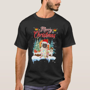 Funny Santa Mops Hund Frohe Weihnachtsmänner Fraue T-Shirt
