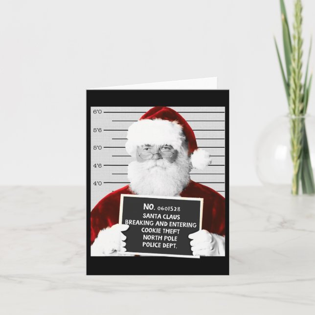 Funny Santa Mugshot Weihnachtsmann im Gefängnis We Karte (Vorderseite)