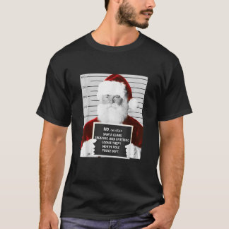 Funny Santa Mugshot zu Weihnachten im Gefängnis T-Shirt