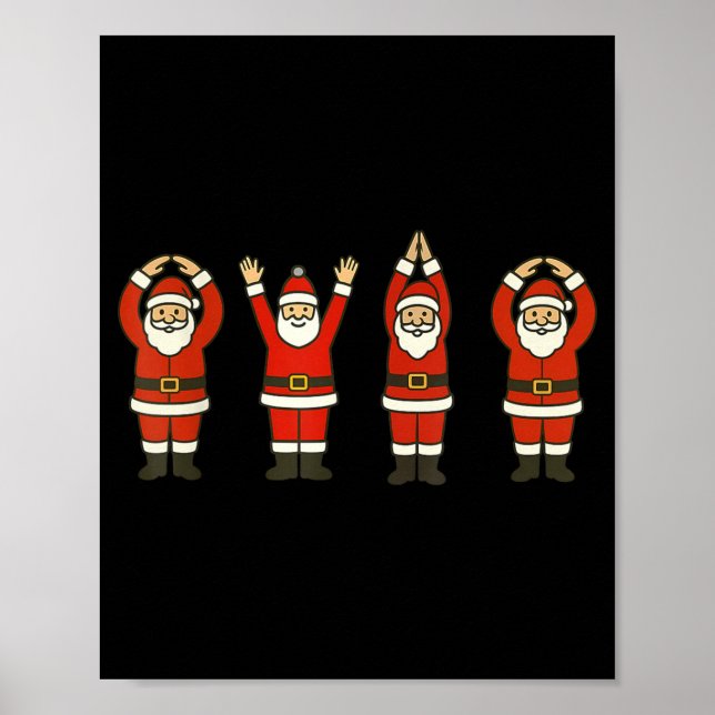 Funny Santa Ohio Midwestern Party O-h-i-o Christma Poster (Vorne)