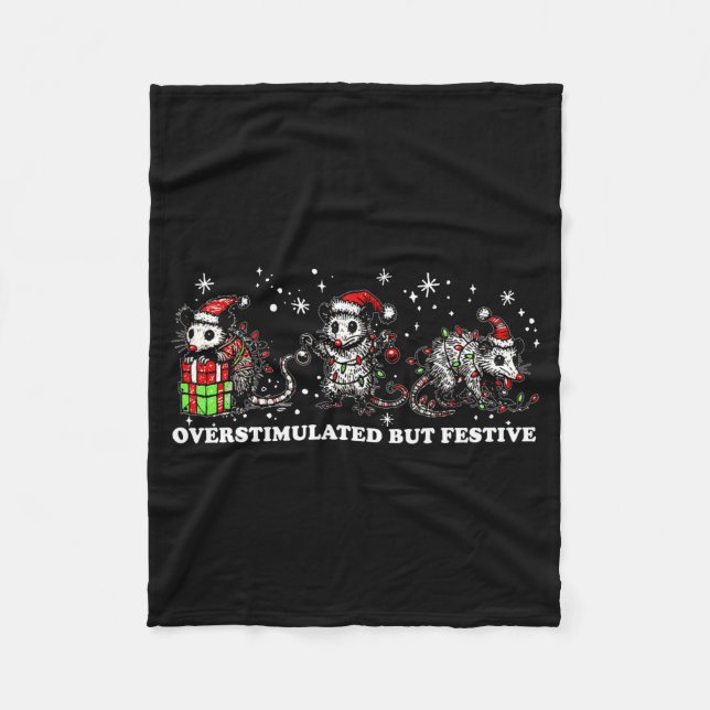Funny Santa Ossums Overstimulated But Festive Xmas Fleecedecke (Vorderseite)