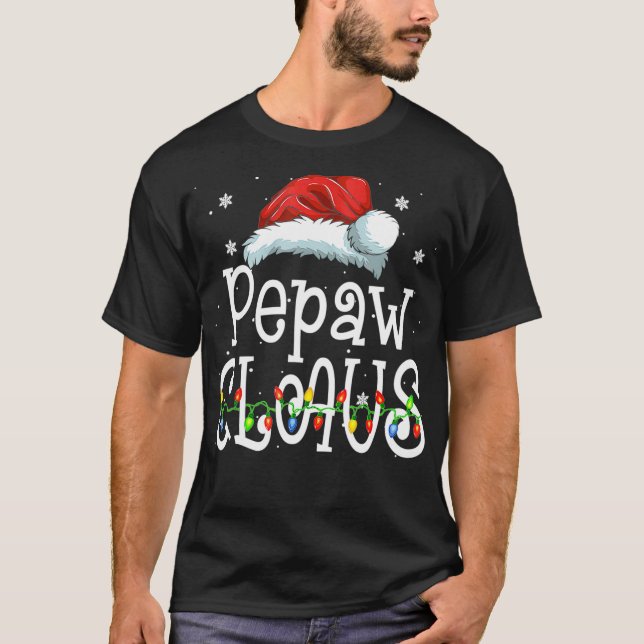 Funny Santa Pepaw Claus Weihnachten Familiengesche T-Shirt (Vorderseite)