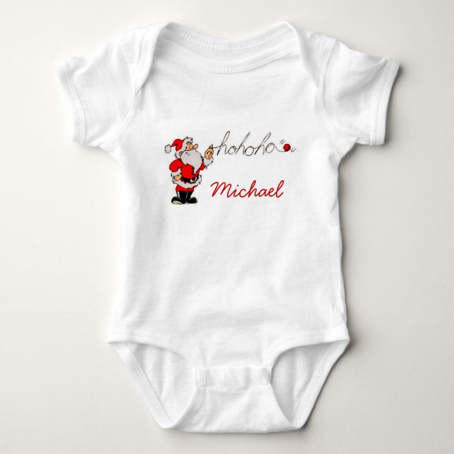 Funny Santa Personalizable Baby Shirt (Vorderseite)