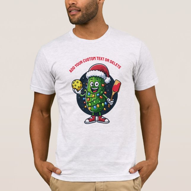 Funny Santa Pickleballer Weihnachts Bestes Geschen T-Shirt (Vorderseite)
