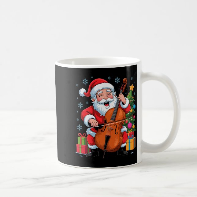 Funny Santa Playing Cello Holiday Chrismas Xmas Pa Kaffeetasse (Rechts)