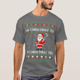 Funny Santa Playing Golf Sport Ugly Golf Christma T-Shirt