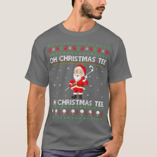 Funny Santa Playing Golf Sport Ugly Golf Christma T-Shirt