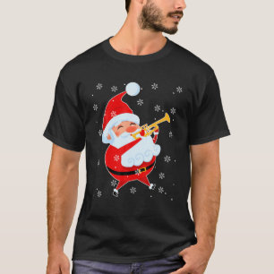 Funny Santa Playing Trumpet Weihnachts Trumpet Tru T-Shirt