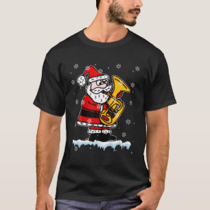 Funny Santa Playing Tuba Weihnachten Tuba Lover X- T-Shirt