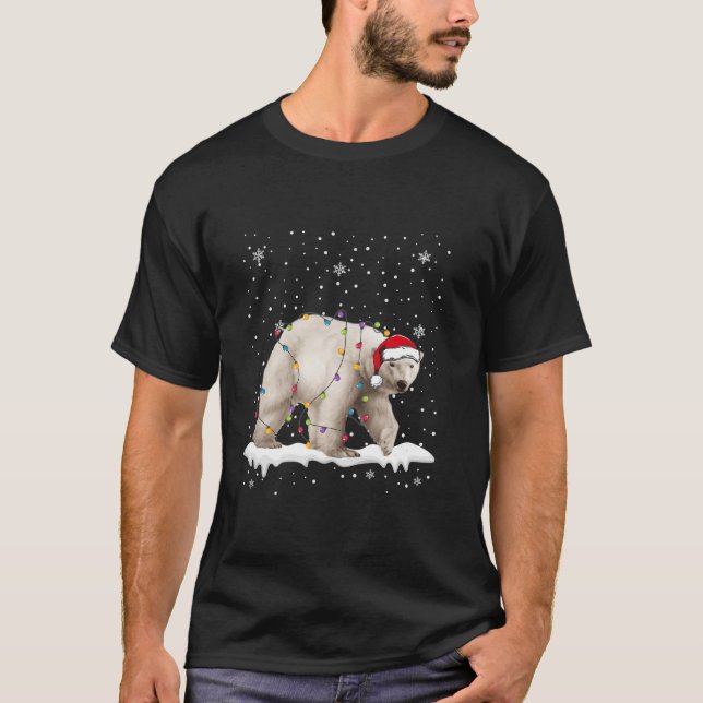 Funny Santa Polar Bär Weihnachtslieder Tiere Lo T-Shirt (Vorderseite)