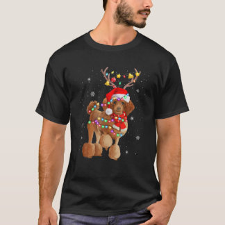 Funny Santa Poodle Claus Dog Weihnachtsdekor T-Shirt