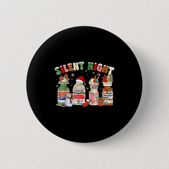 Funny Santa Profol Silent Night Icu Nurses Merry C Button (Vorderseite)