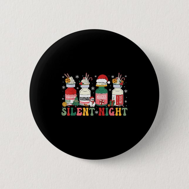 Funny Santa Profol Silent Night Icu Nurses Merry C Button (Vorderseite)