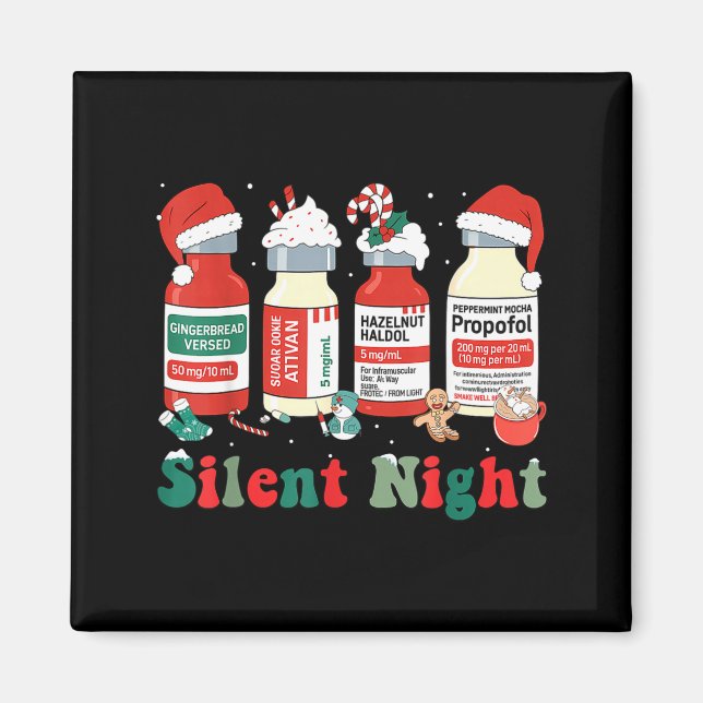 Funny Santa Profol Silent Night Icu Nurses Merry C Magnet (Vorne)