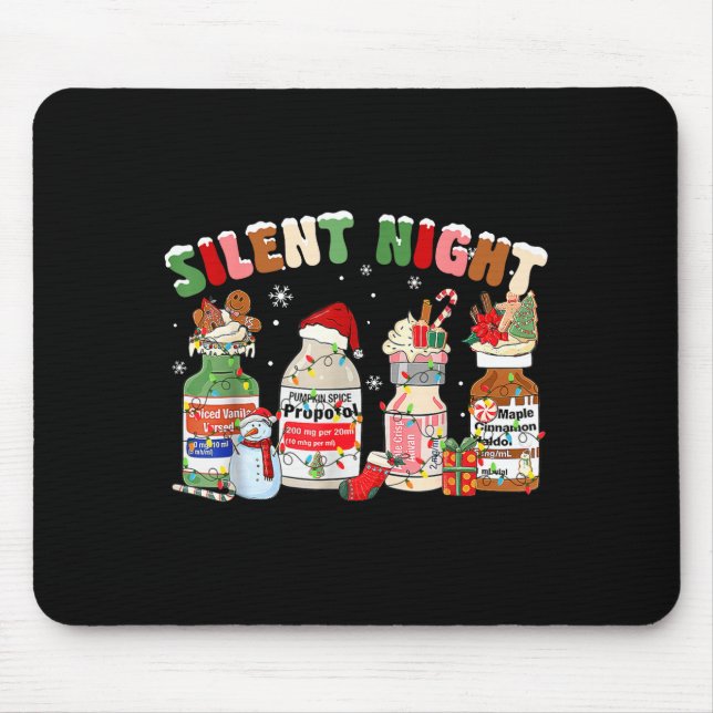 Funny Santa Profol Silent Night Icu Nurses Merry C Mousepad (Vorne)