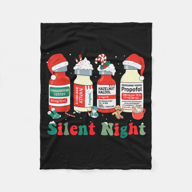 Funny Santa Propofol Silent Night Icu Nurses Merry Fleecedecke (Vorderseite)