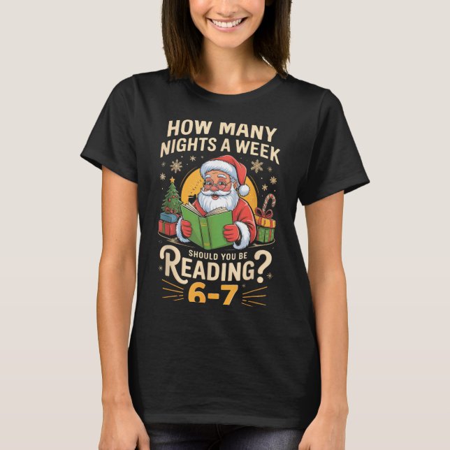 Funny Santa Reading 67 Meme Tee Christmas Teacher  (Vorderseite)