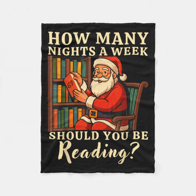 Funny Santa Reading 67 Meme Tee Christmas Teacher  Fleecedecke (Vorderseite)