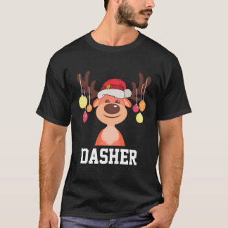 Funny Santa Reindeer Dasher Christmas Group Costum T-Shirt