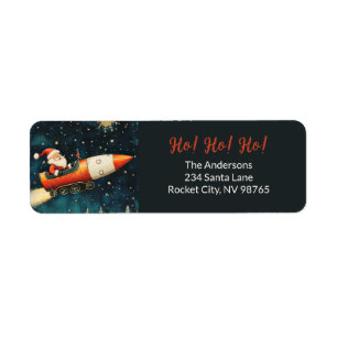 Funny Santa Retro Weihnachtsfeiertage Labels