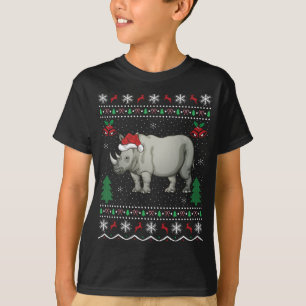 Funny Santa Rhinoceros Xmas Geschenk Ugly Rhino Ch T-Shirt