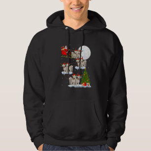 Funny Santa Riding Bichon Frise Moon Christmas Lig Hoodie