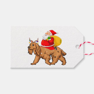 Funny Santa Riding Cocker Spaniel Dog Weihnachten Geschenkanhänger