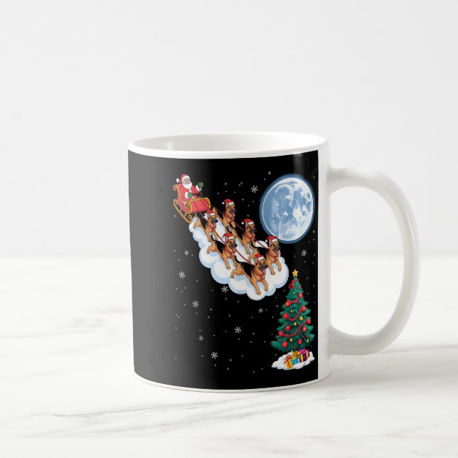 Funny Santa Riding German Shepherd Dog Tree Christ Kaffeetasse (Rechts)