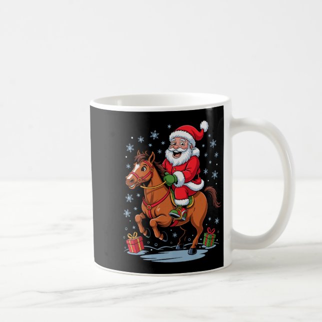 Funny Santa Riding Horse Equestrian Christmas Xmas Kaffeetasse (Rechts)
