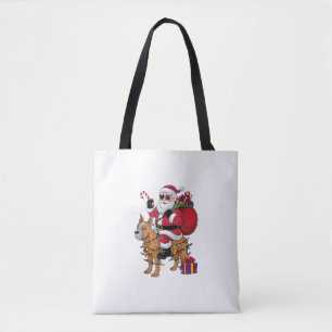 Funny Santa Riding Staffordshire Bull Terrier Dog