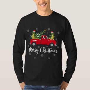 Funny Santa Riding Weihnachtsbaum Truck Alligator T-Shirt