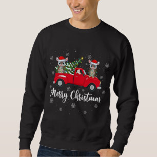 Funny Santa Riding Weihnachtsbaum Truck Armadillo Sweatshirt