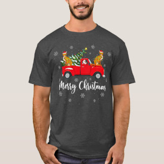 Funny Santa Riding Weihnachtsbaum Truck Cheetah Ch T-Shirt