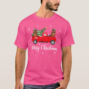Funny Santa Riding Weihnachtsbaum Truck Wombat Chr T-Shirt