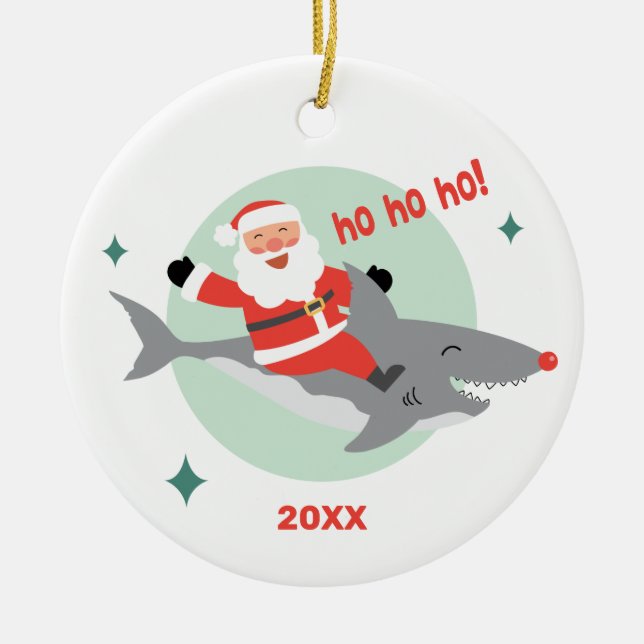 Funny Santa Rive Keramik Ornament (Vorne)