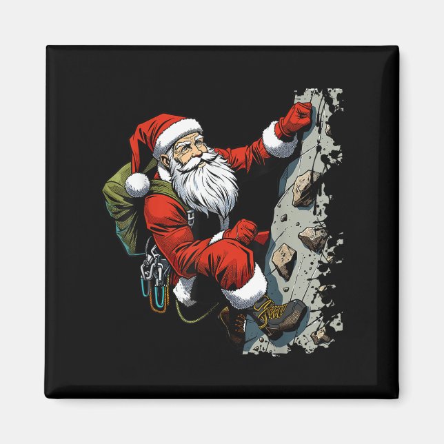 Funny Santa Rock Klettern Weihnachten Weihnachten Magnet (Vorne)