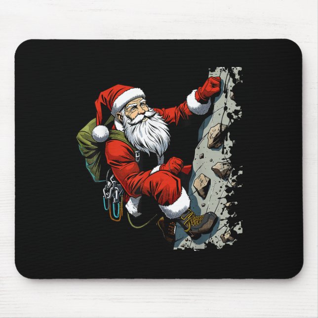 Funny Santa Rock Klettern Weihnachten Weihnachten Mousepad (Vorne)