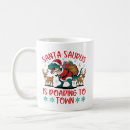 Funny Santa-saurus T-Rex Dinosaur Christmas Kaffeetasse
