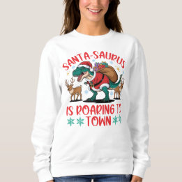 Funny Santa-saurus T-Rex Dinosaur Christmas Sweatshirt