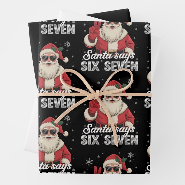 Funny Santa Says Six Seven Christmas 67 Meme Xmas Geschenkpapier Set (Beispiel)