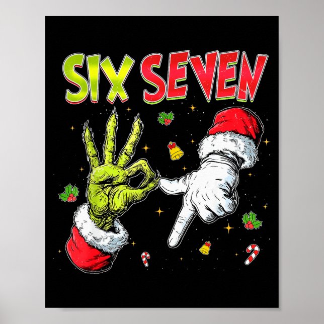 Funny Santa Says Six Seven Christmas 67 Meme Xmas  Poster (Vorne)