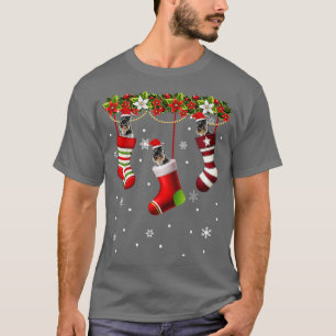 Funny Santa Schnauzer in Christmas Sock Dog Lover T-Shirt