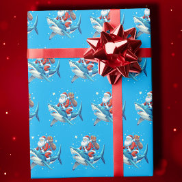 Funny Santa Shark Geschenkwrap | Haifischwrapping Geschenkpapier